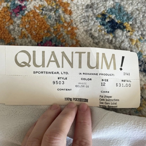 Vintage Quantum Sportswear Women’s White Tennis Dress Sz 12 Flowers 60s/70s NWT - Picture 6 of 6